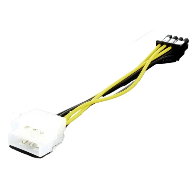 Alt view image 6 of 6 - Male to 4Pin Female Video Card Power Cord 8 Pin PCI to 4 Pin Graphics Card Power Cable