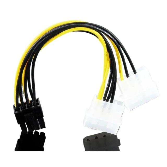 Alt view image 3 of 6 - Male to 4Pin Female Video Card Power Cord 8 Pin PCI to 4 Pin Graphics Card Power Cable