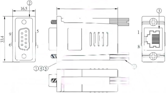 Alt view image 6 of 6 - RJ45 8P8C to DB9 9pin Female Socket Ja-ck Crossover Console Adapter Converter Compatible ADB0036(1pc)