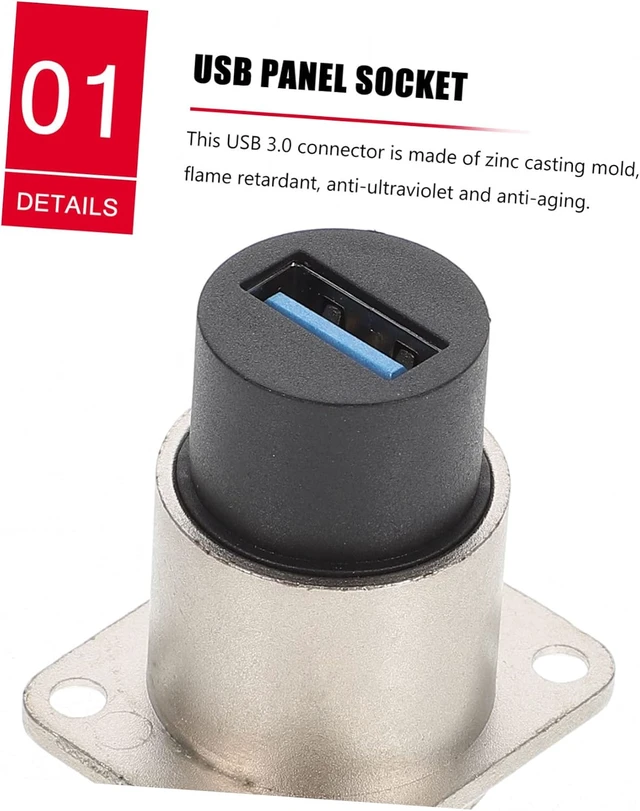 Alt view image 4 of 7 - 8pcs USB Panel Mount Coupler Flush Mount Connector Casting Uv Backward Compatible USB for Industrial Applications