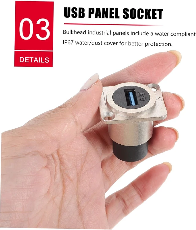 Alt view image 2 of 7 - 8pcs USB Panel Mount Coupler Flush Mount Connector Casting Uv Backward Compatible USB for Industrial Applications