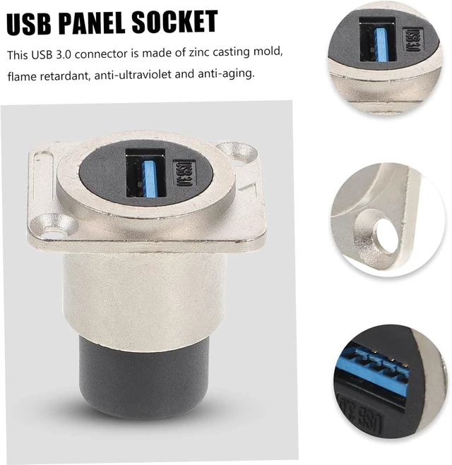 Alt view image 6 of 7 - 8pcs USB Panel Mount Coupler Flush Mount Connector Casting Uv Backward Compatible USB for Industrial Applications