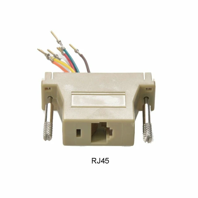 Alt view image 2 of 3 - 10 Pack db25 Male Serial to rj45 Female Network Cat 8p8c 8wire Adapter Connector