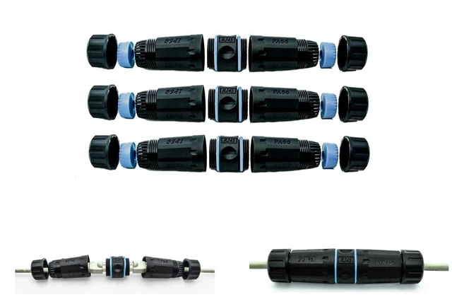 Main image of 3 Pack CAT6 RJ45 Shielded Inline Coupler Female to Female Waterproof