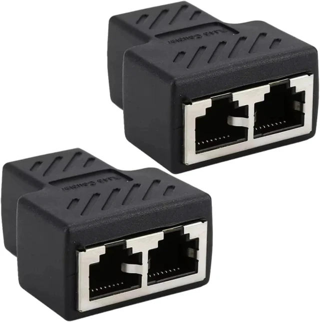 Alt view image 3 of 4 - 1 PCS RJ45 Ethernet Cable Female Splitter Adapter Connector