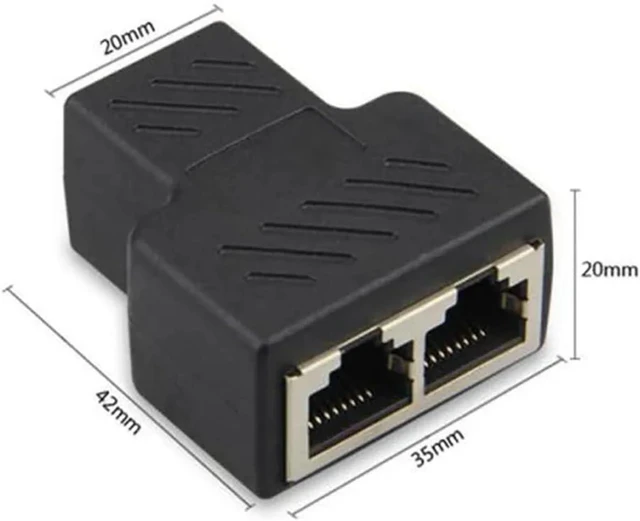 Alt view image 2 of 4 - 1 PCS RJ45 Ethernet Cable Female Splitter Adapter Connector