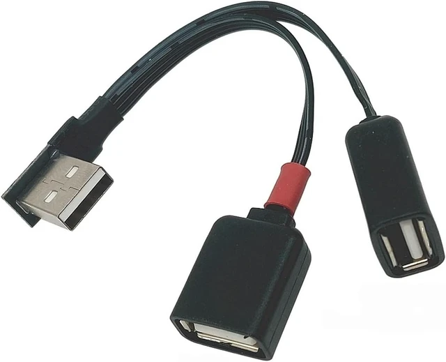 Alt view image 3 of 7 - USB 2.0 1 Plug Pair Dual Female Data hub Power Adapter Y Splitter charg*/ing Cable Extension Left and Right Online and(20CM,RI)
