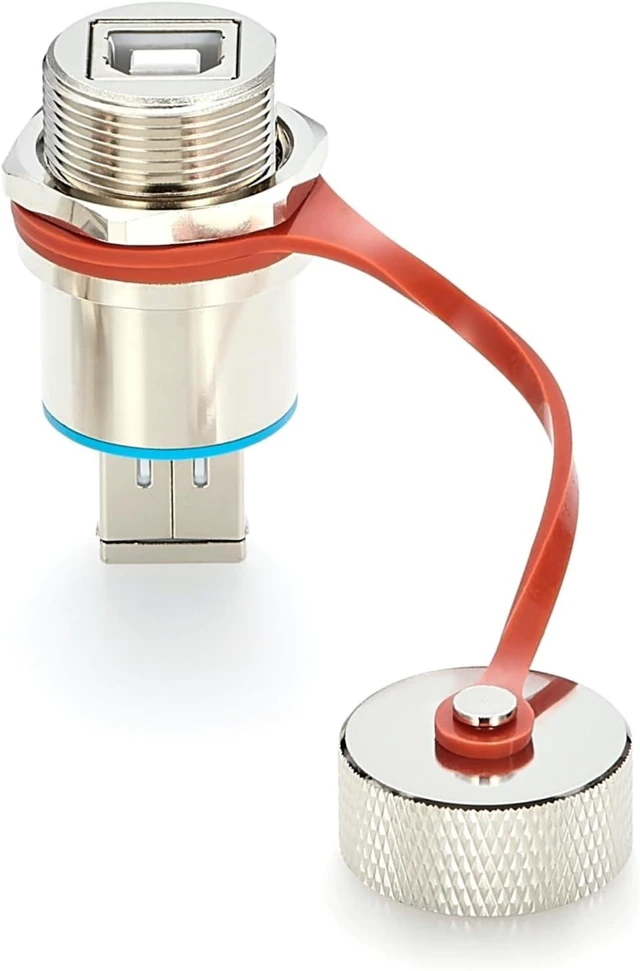 Main image of Rugged IP67 Waterproof USB 2.0 Type-B Female to Female Panel Mount Coupler