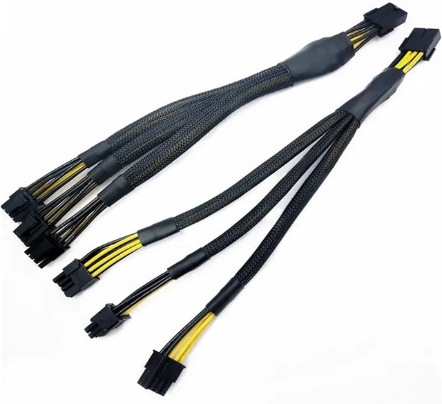 Alt view image 3 of 5 - 16AWG GPU PCIE 8Pin Female to 3 * 8Pin 6+2 Pin