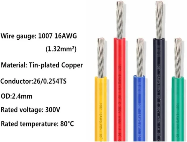 Alt view image 5 of 5 - 16AWG GPU Power Adapter Cable PCIE 6Pin Male