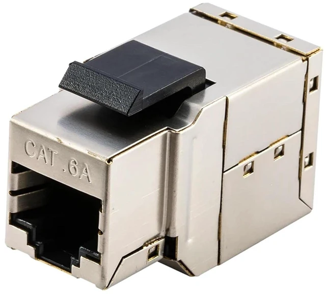Main image of Cat6A Jack Coupler Sheilded RJ45 Connector Inline Ethernet LAN Cable Extender Adapter for Blank Patch Panel