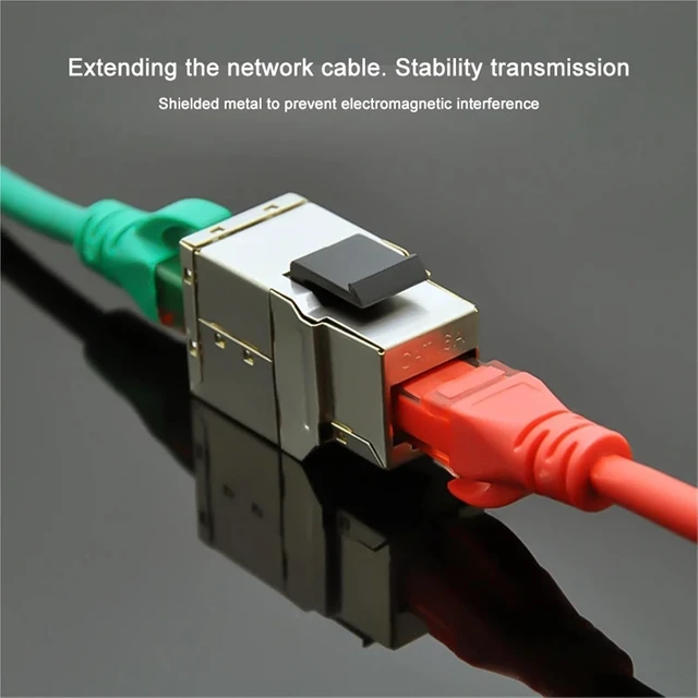 Alt view image 3 of 6 - Cat6A Jack Coupler Sheilded RJ45 Connector Inline Ethernet LAN Cable Extender Adapter for Blank Patch Panel