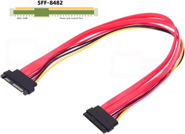 Alt view image 3 of 6 - SFF-8482 29Pin Male to Female Extension Cable Server Hard Disk Panel Backplane Adapter Cable Male to Female Date Cable