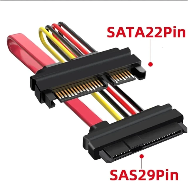 Alt view image 4 of 6 - SFF-8482 29Pin Male to Female Extension Cable Server Hard Disk Panel Backplane Adapter Cable Male to Female Date Cable