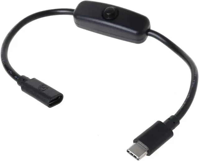 Alt view image 2 of 6 - Power Supply Male to Female Extension Cable On Off Switch for 4 an-Droid Mobile 27cm