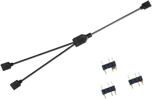 Main image of 5V 3Pin 12V 4Pin ARGB Splitter Cable Adapter for Mainboards 30cm Length(5V 3Pin)