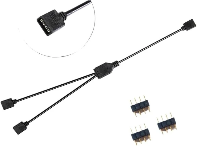 Alt view image 4 of 6 - 5V 3Pin 12V 4Pin ARGB Splitter Cable Adapter for Mainboards 30cm Length(5V 3Pin)