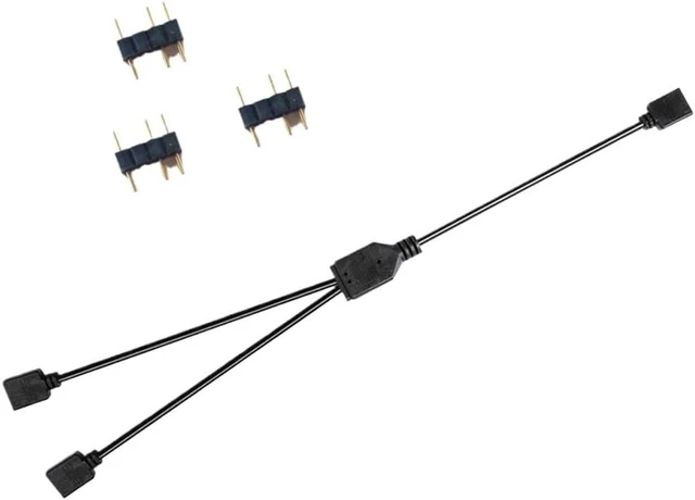 Alt view image 5 of 6 - 5V 3Pin 12V 4Pin ARGB Splitter Cable Adapter for Mainboards 30cm Length(5V 3Pin)