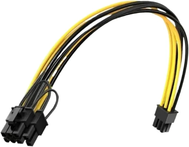 Alt view image 3 of 5 - 16AWG GPU 6Pin Male to 8Pin 6+2Pin