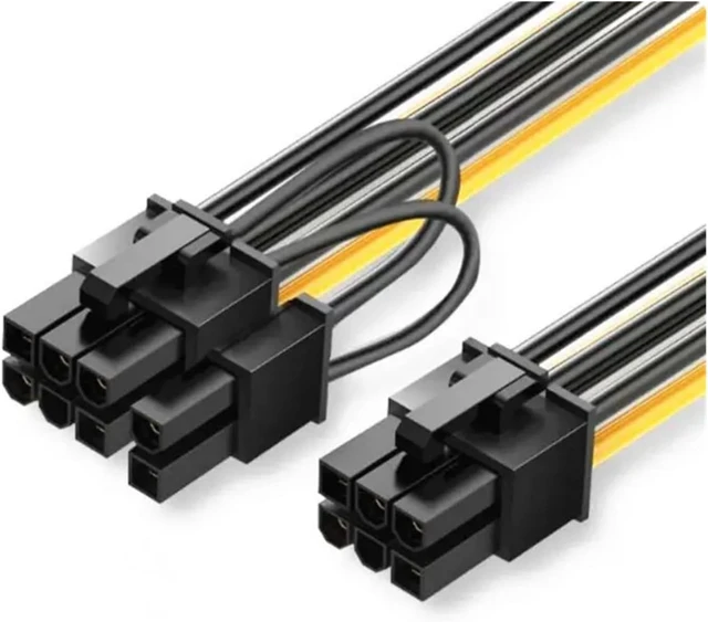 Alt view image 5 of 5 - 16AWG GPU 6Pin Male to 8Pin 6+2Pin