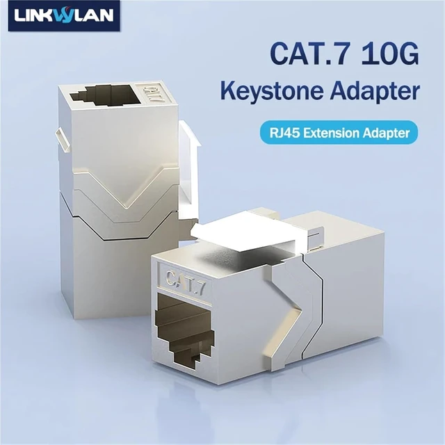 Alt view image 3 of 5 - Cat7/6A Jack Inline Coupler Sheilded RJ45 Connector Ethernet LAN Cable Extender Adapter for Blank Patch Panel(Cat 6A 90 Degree)