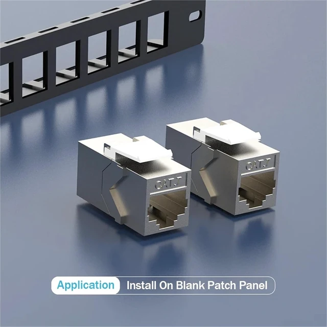 Alt view image 4 of 5 - Cat7/6A Jack Inline Coupler Sheilded RJ45 Connector Ethernet LAN Cable Extender Adapter for Blank Patch Panel(Cat 6A 90 Degree)