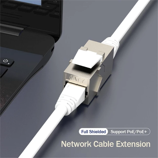 Alt view image 2 of 5 - Cat7/6A Jack Inline Coupler Sheilded RJ45 Connector Ethernet LAN Cable Extender Adapter for Blank Patch Panel(Cat 6A 90 Degree)