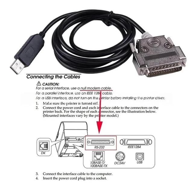 Alt view image 2 of 5 - CNC RS232 Serial Cable-USB to DB25 Male Adapter Featuring F&T>D*I Chipset, for FANUC 0/6/11 Series Compatibility