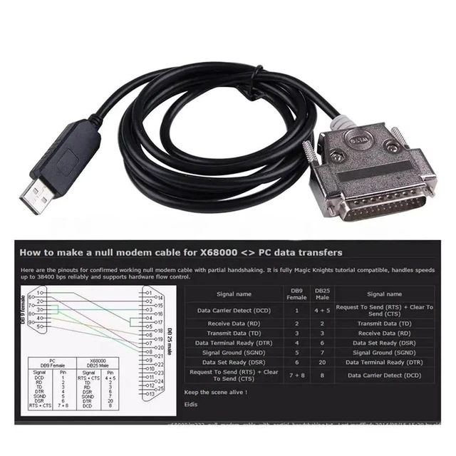 Alt view image 3 of 5 - CNC RS232 Serial Cable-USB to DB25 Male Adapter Featuring F&T>D*I Chipset, for FANUC 0/6/11 Series Compatibility