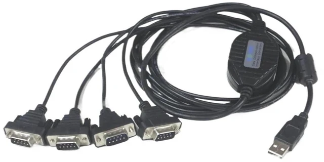 Main image of USB to 4-Port RS-232 Converter (F&T>D*I Chip) V2.0 to DB9 RS232 Serial Cord Adapter