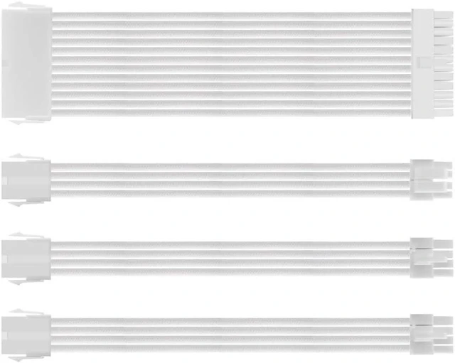 Main image of 4 Colors 24 Pin ATX PSU Sleeved Extension Power Supply Cable Kit Connectors for ATX CPU GPU Modular Power Supply Unit(Type b)