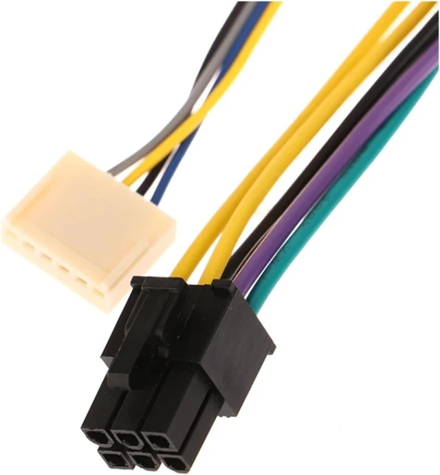 Alt view image 6 of 6 - 24Pin Female to 6Pin Male Power Adapter Supply Cable Connector