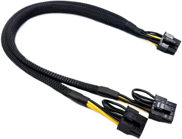 Alt view image 2 of 4 - 60cm GPU PCIE 8Pin to Dual 8(6+2) Pin Power Adapter Cable