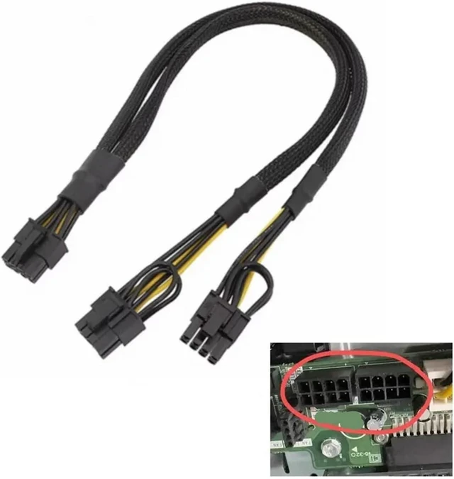 Alt view image 3 of 4 - 60cm GPU PCIE 8Pin to Dual 8(6+2) Pin Power Adapter Cable
