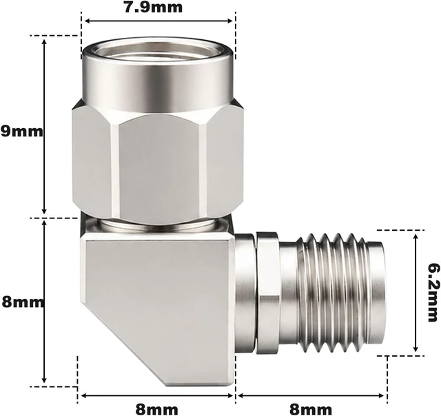 Alt view image 6 of 6 - onelinkmore 2.92mm Male to Female Right Angle Adapter, DC-40GHz, 50 Ohm