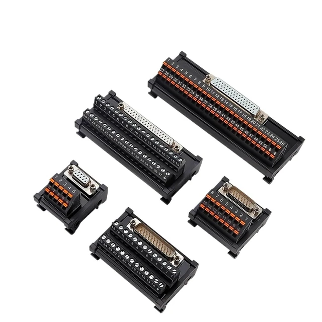 Alt view image 2 of 3 - 1PCS DB9 Serial Terminal Block - 9-Pin to 15/25/37/44/50/78-Pin Adapter,Male/Female Connector with DIN Rail Mount Wire Splitting(EXTB-DF09S-42D)