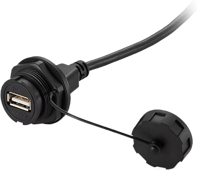Alt view image 3 of 7 - USB2.0 USB3.0 Panel Mount Socket Adapter Waterproof Female Socket Extension Cord Data Connector with 0.2m~0.5m Cable(USB2 M to F (0.2m))