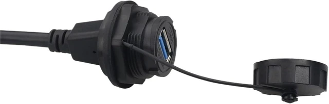 Alt view image 6 of 7 - USB2.0 USB3.0 Panel Mount Socket Adapter Waterproof Female Socket Extension Cord Data Connector with 0.2m~0.5m Cable(USB2 M to F (0.2m))
