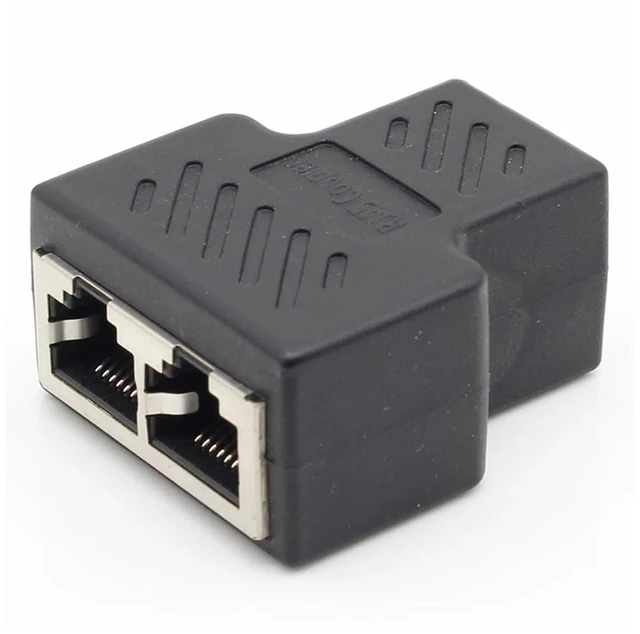 Alt view image 2 of 4 - 1pcs 1 to 2 Ways RJ45 LAN Ethernet Network Cable Female Splitter Connector Adapter