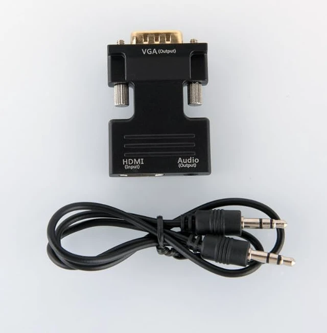 Alt view image 2 of 2 - HDMI to VGA adapter with audio HDMI to VGA portable converter Laptop To TV