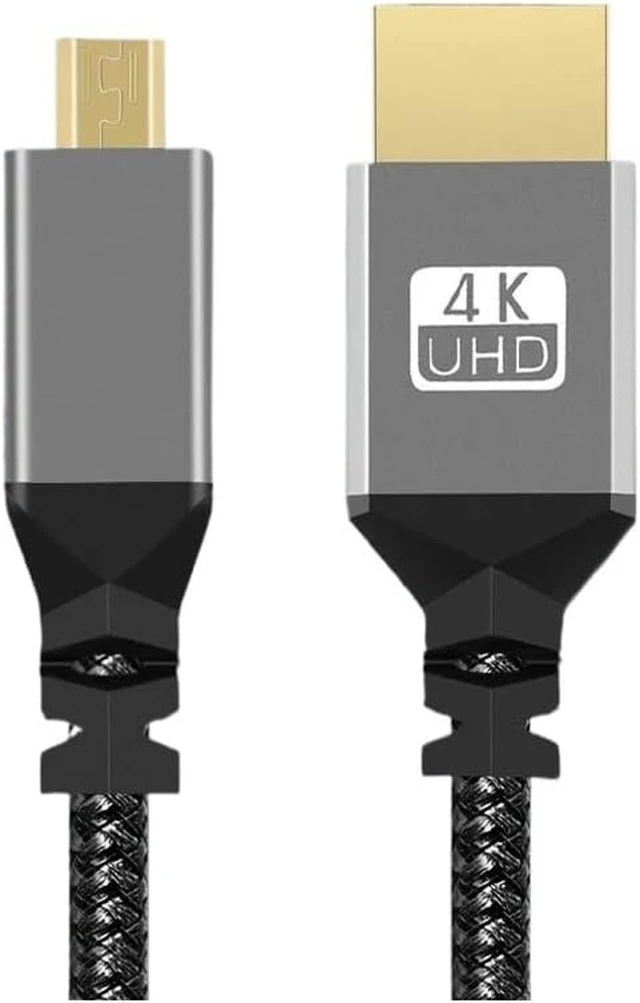 Alt view image 4 of 5 - 1M/1.5M/2M/3 M/5M Nylon Braid HD 4K@60HZ Compatible HDMI to MICROHDMI Extension Male to Male Plug Cable(7.5m)