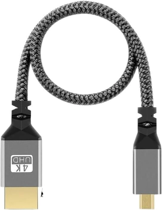 Alt view image 2 of 5 - 1M/1.5M/2M/3 M/5M Nylon Braid HD 4K@60HZ Compatible HDMI to MICROHDMI Extension Male to Male Plug Cable(7.5m)