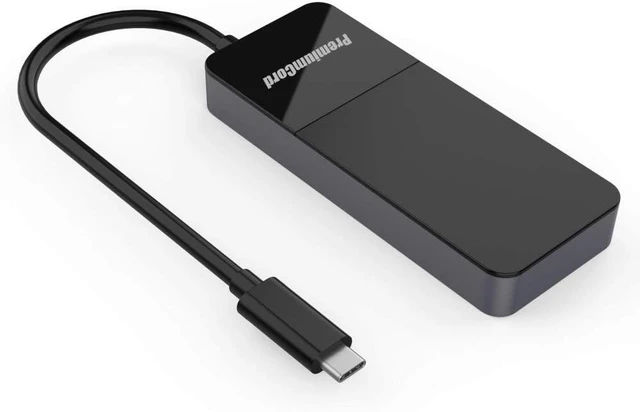 Alt view image 2 of 3 - Premium Cord MST Adapter USB-C (DP 1.4) to 3X HDMI 2.0 for Monitors up to 8K @ 30Hz (3 Times 4K), Extended + Mirror + Dupate Mode, Black