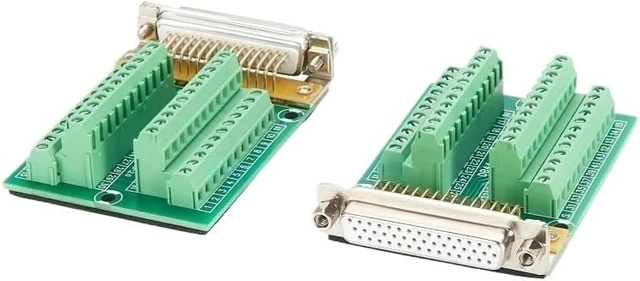 Alt view image 2 of 5 - DB44 Female Solderless Breakout Connector D-SUB 44 Pins 3 Row Screw Din Rail Mounting Terminal Block Adapter