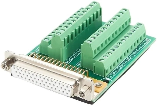 Alt view image 4 of 5 - DB44 Female Solderless Breakout Connector D-SUB 44 Pins 3 Row Screw Din Rail Mounting Terminal Block Adapter