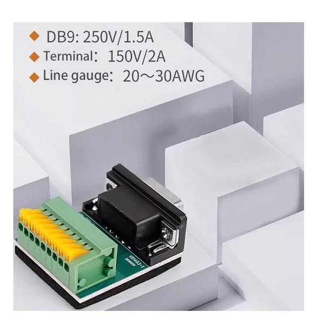 Alt view image 3 of 7 - DB9 to 9Pin Terminal Block Nosolder for RS232/485/422 Adapters DB 9 Pin to 6 Pin Terminal Block Solderless(DB9 Female to 6Pin)