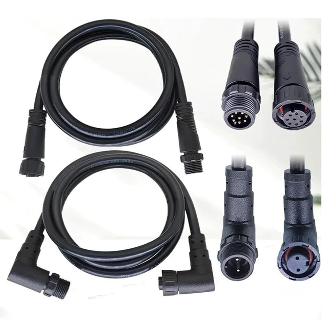 Alt view image 4 of 5 - M12 Aviation Plug Connector 3/4/5/6/8 Pin Water Proof Male to Female Extension Cable 0.3-1.0 Square Straight/Elbow 1 Meter(Male to Female-S,0.75 Square,5Pin)