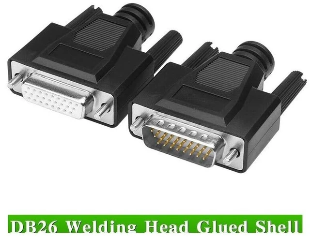 Alt view image 2 of 7 - 1pc DB26 Soldering Connector D-SUB HDB26 3 Rows of 26 Pin Plug DB26 Black Male Female Welding Wire Type Connectors(Male-PS)
