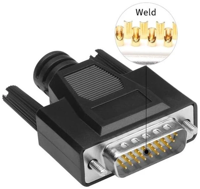 Alt view image 5 of 7 - 1pc DB26 Soldering Connector D-SUB HDB26 3 Rows of 26 Pin Plug DB26 Black Male Female Welding Wire Type Connectors(Male-PS)