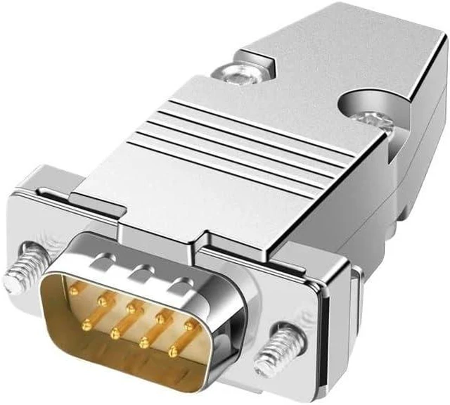 Main image of Metal DB9 Serial Plug Connector Gold-Plated 2 Rows 9 Pin RS232 Connectors Male Female DB 9 PLC Serial Adapter with Shell(P-Male)